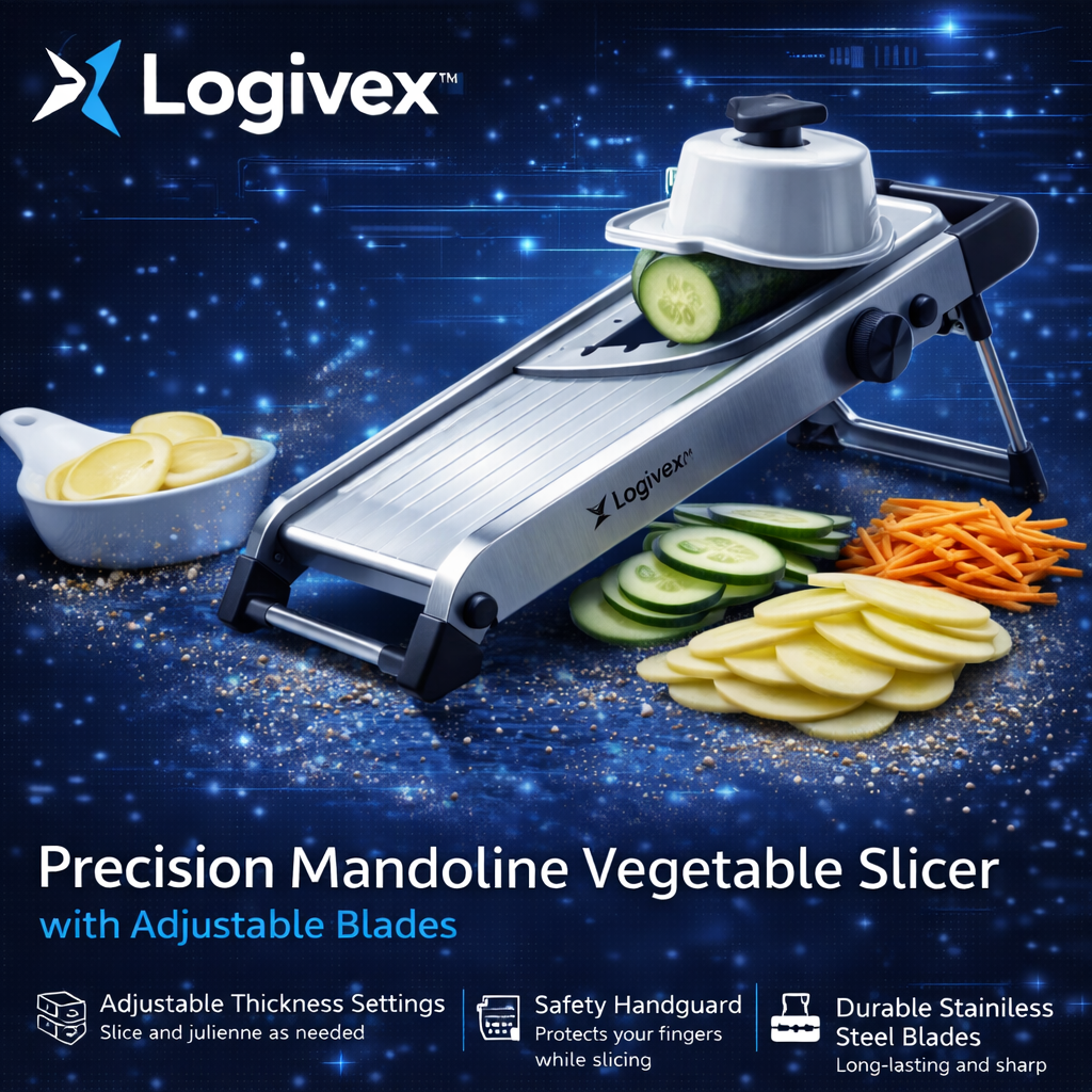 Logivex™ Precision Mandoline Slicer with Adjustable Blades