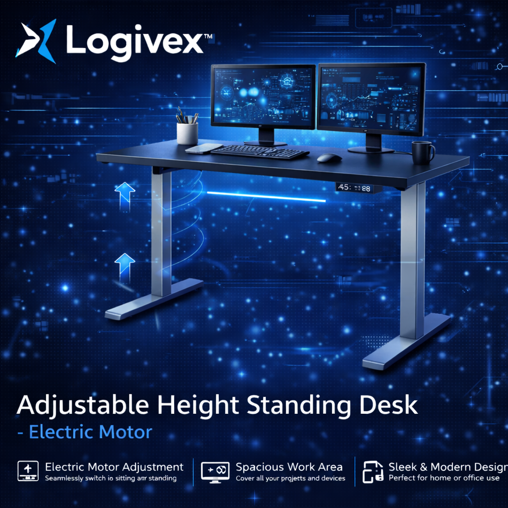 Logivex™ Adjustable Height Standing Desk – Electric Motor